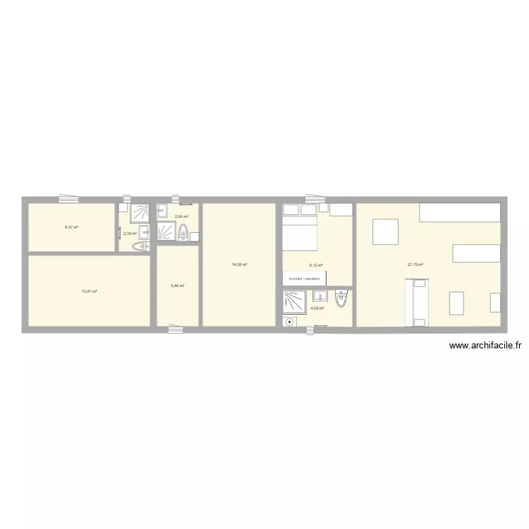 T1 bis fois 2 et t2. Plan de T1 bis fois 2 et t2. Plan de