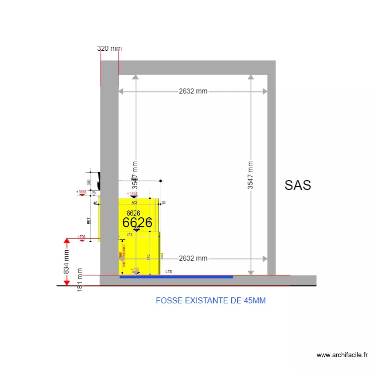 COUPE EXISTANT LANCON 6626. Plan de 
