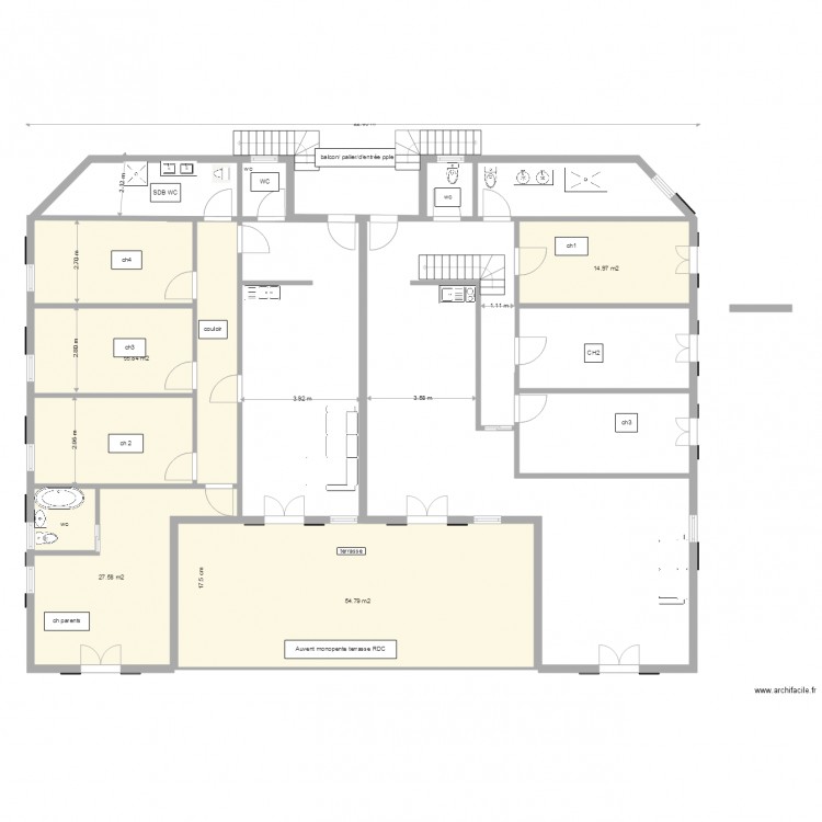 ETAGEcorrige1. Plan de 0 pièce et 0 m2