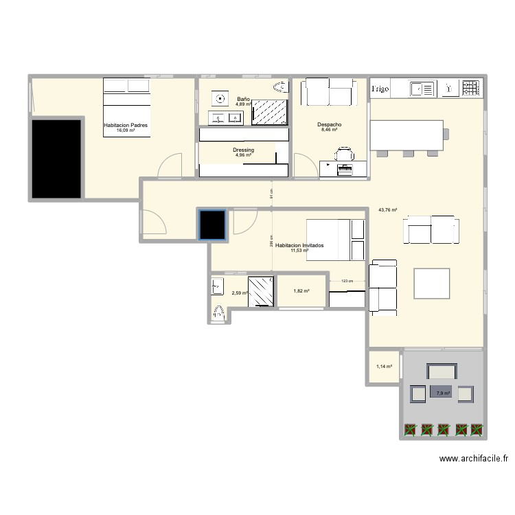 PSJ Atc. Plan de 12 pièces et 108 m2