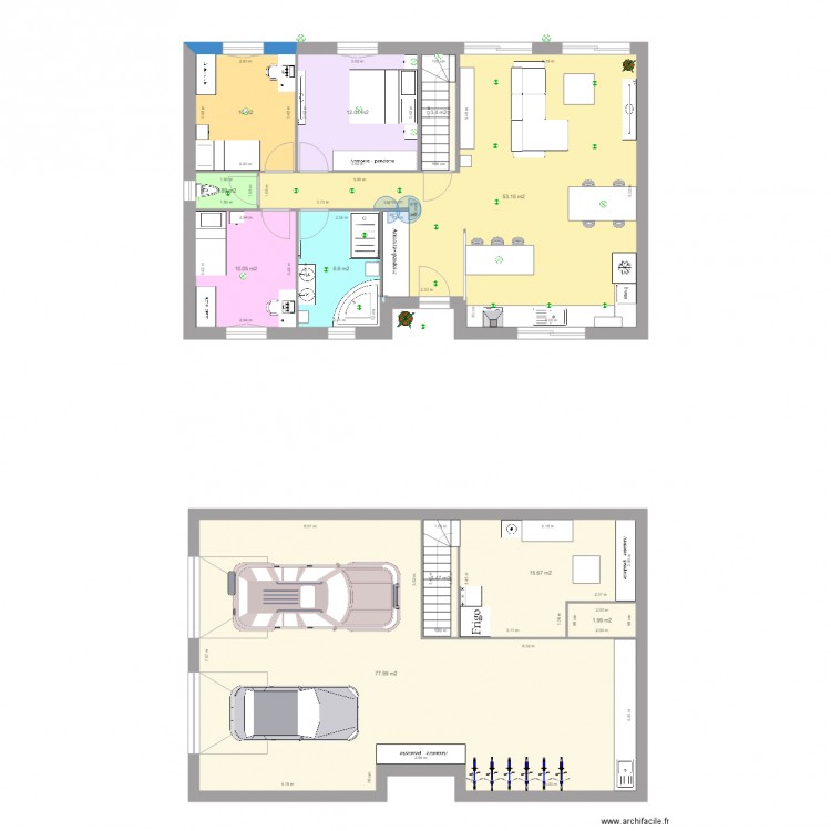 Construction 4. Plan de 11 pièces et 198 m2