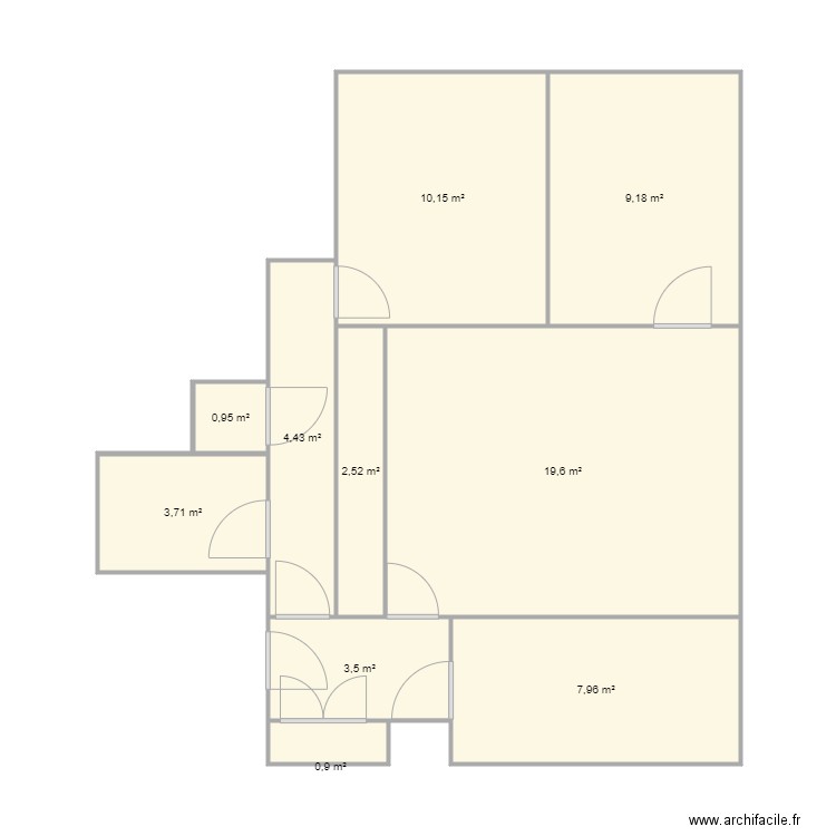 Appart Orsay 63m2. Plan de 0 pièce et 0 m2