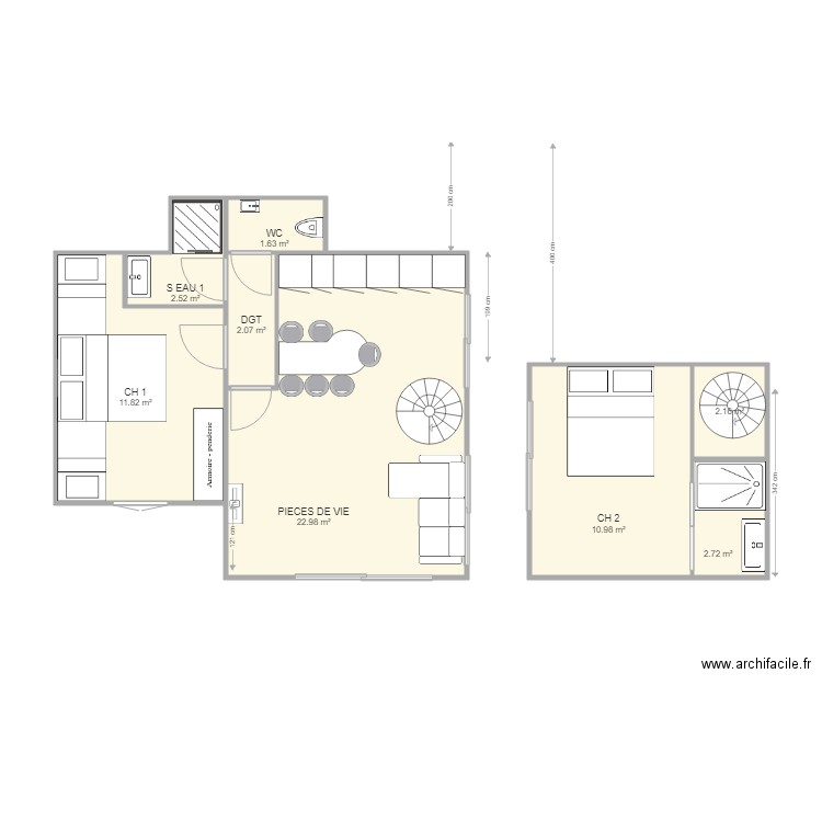 VILLA LA CHAUMIERE PROJET MAI 2020 OPTION 2 SURELEVATION. Plan de 0 pièce et 0 m2