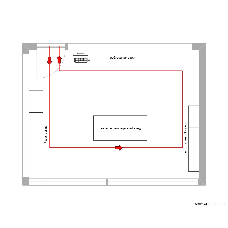 Sala inspeção. Plan de 1 pièce et 33 m2