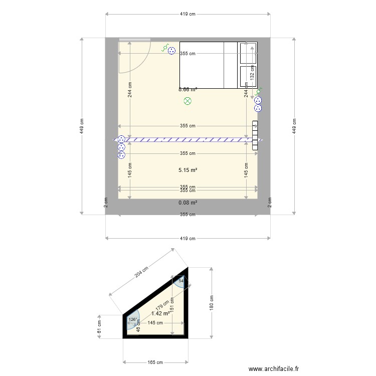 Chambre Lili second. Plan de 0 pièce et 0 m2