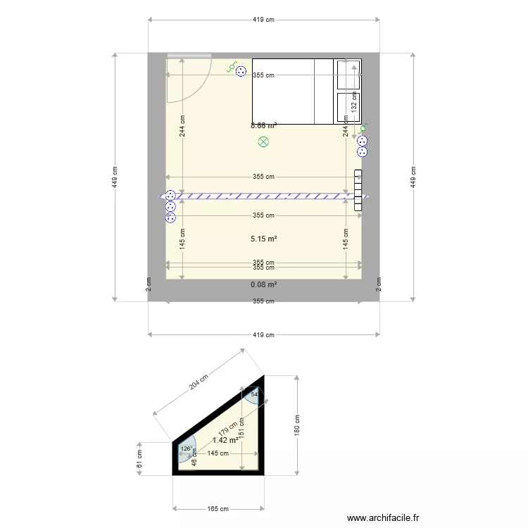 Chambre Lili second. Plan de 