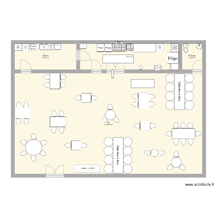 Pkanl. Plan de 4 pièces et 143 m2