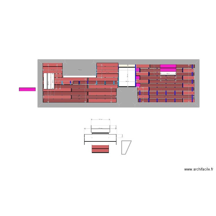terrasse flammarion. Plan de 4 pièces et 15 m2
