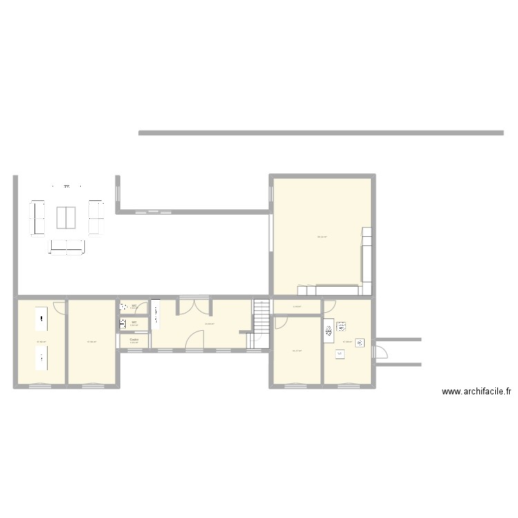 Future maison 1 - Rez de chaussée. Plan de 10 pièces et 152 m2