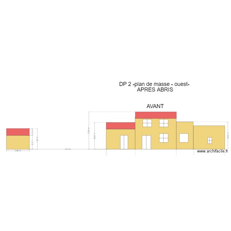 DP2- plan de masse -OUEST- APRES ABRIS. Plan de 0 pièce et 0 m2