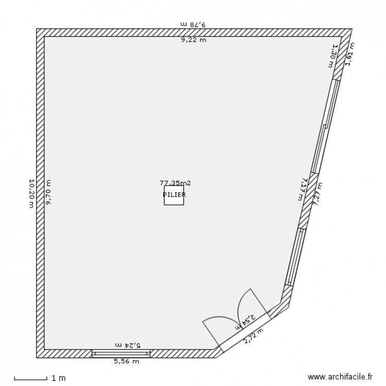bureau vide. Plan de 0 pièce et 0 m2