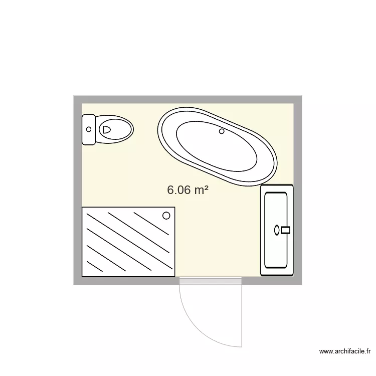 Salle de bains 1. Plan de 