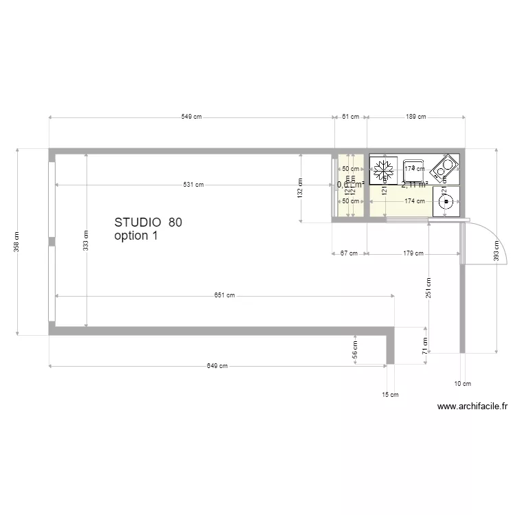 cuisine studiante option 1. Plan de 