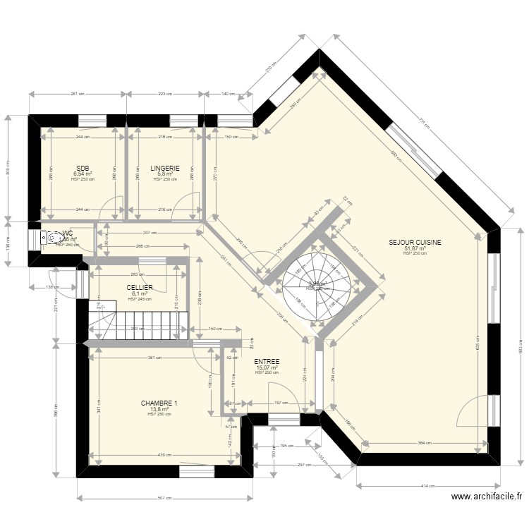 GUERBER_RDC. Plan de 0 pièce et 0 m2