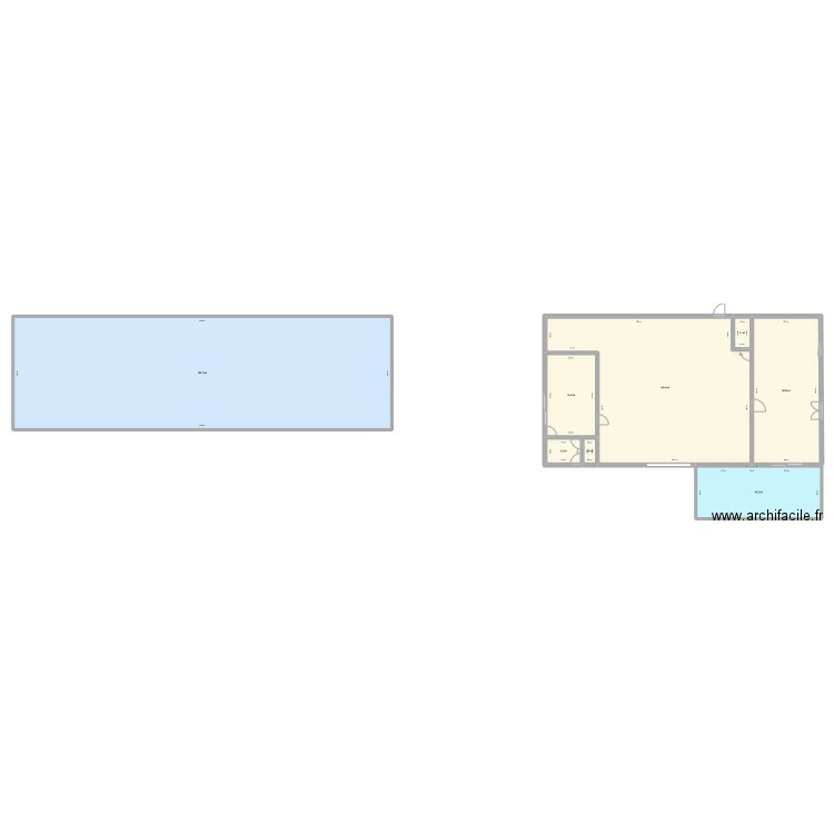 hangar 2. Plan de 8 pièces et 547 m2