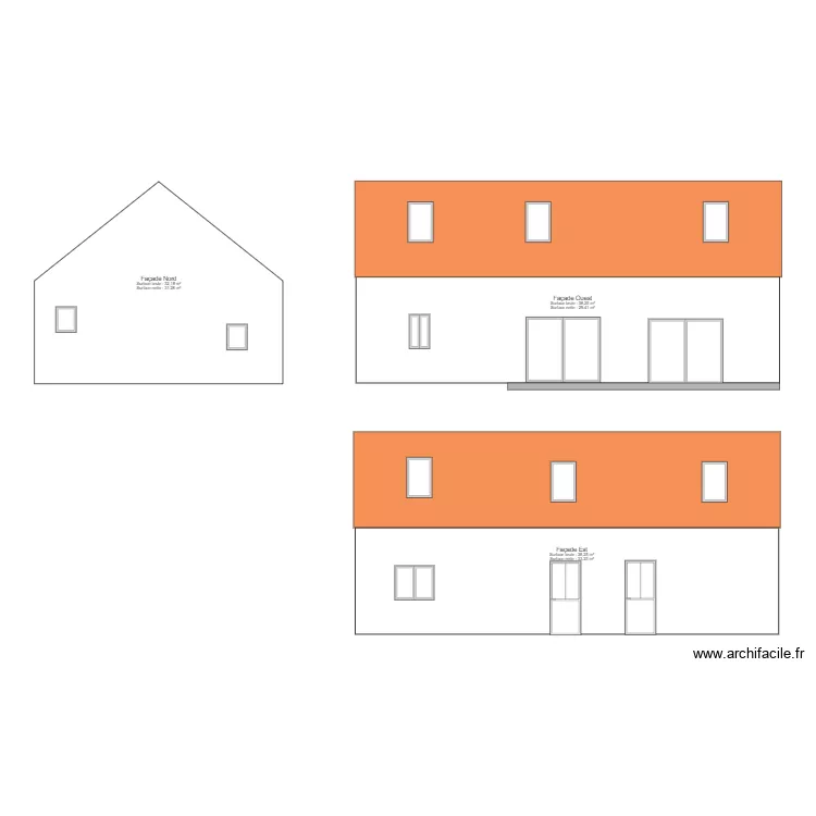 facade arriere. Plan de 