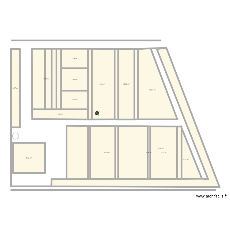 Potager Fevrier . Plan de 15 pièces et 158 m2