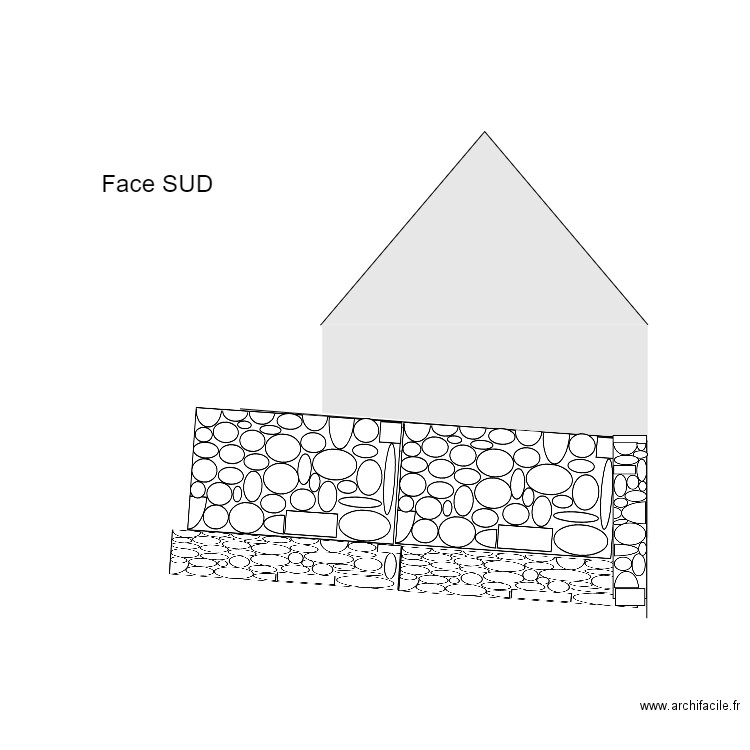 face sud. Plan de 0 pièce et 0 m2