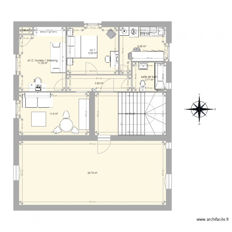 appart flachet. Plan de 0 pièce et 0 m2