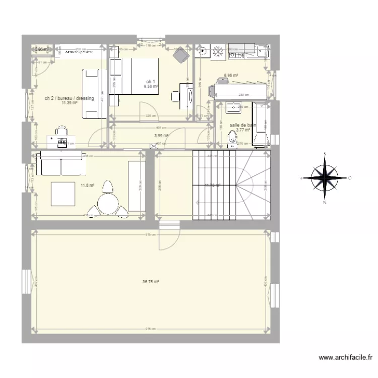 appart flachet. Plan de 