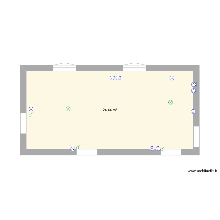 cuisine salle à manger. Plan de 1 pièce et 24 m2