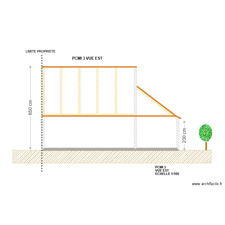 PCMI 3 AXE DE COUPE FACE EST. Plan de 0 pièce et 0 m2