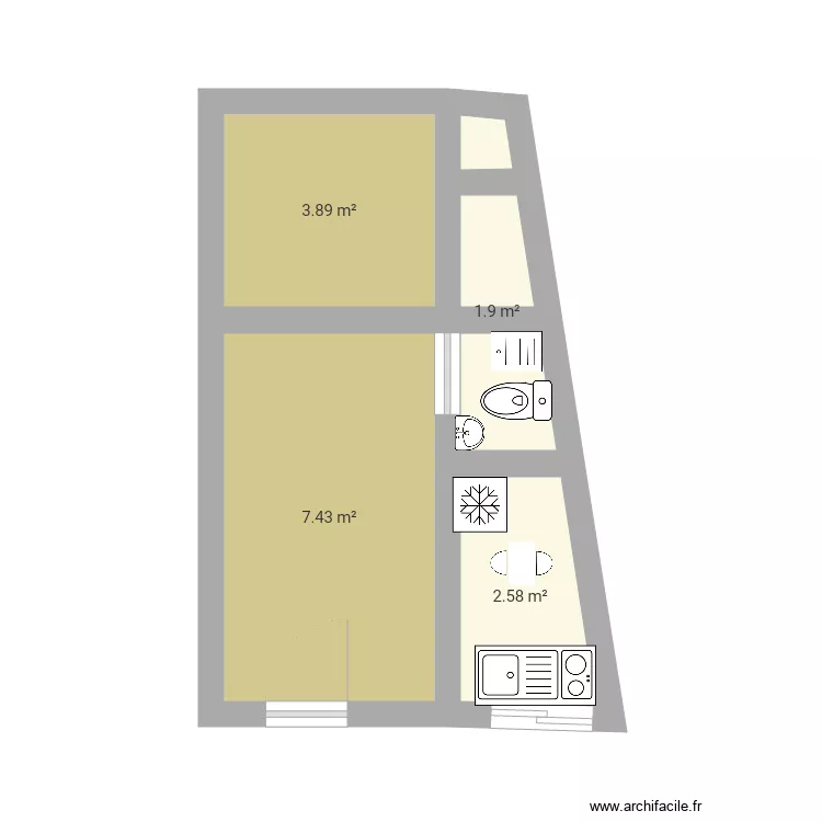 Studio. Plan de 