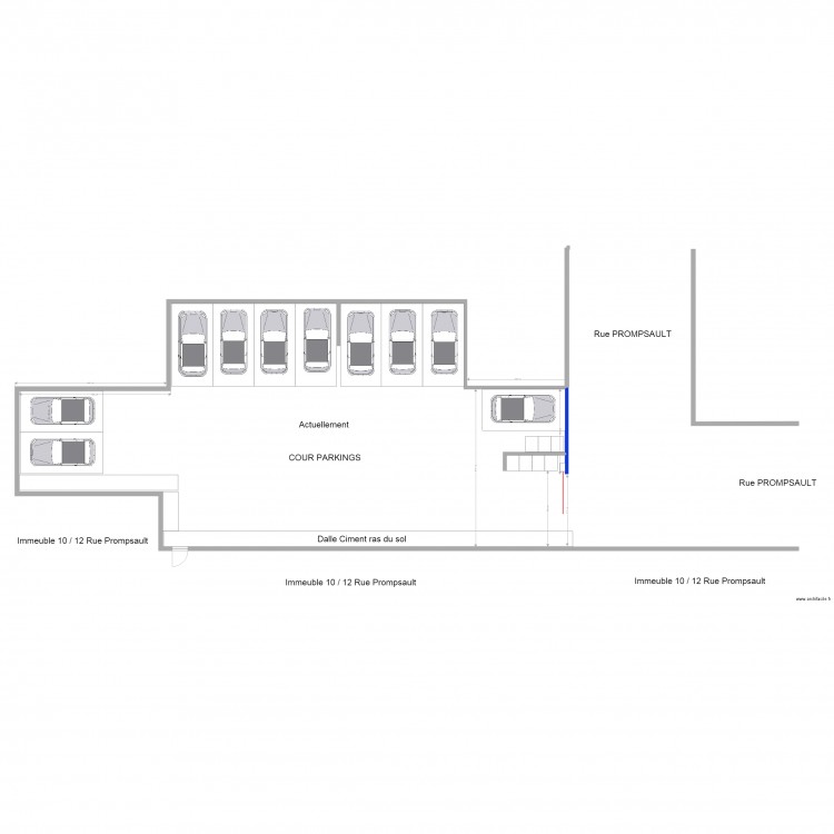 Cour Parkings Situation actuelle. Plan de 0 pièce et 0 m2