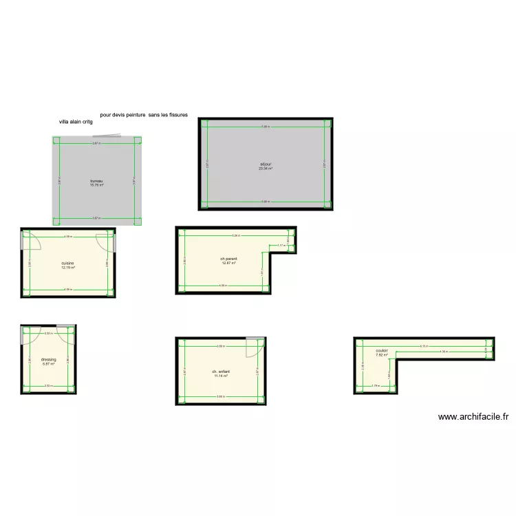 villa alain critg   ouemo peinture plafond. Plan de 
