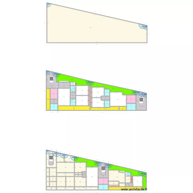Plan Villa basse jumelees. Plan de 