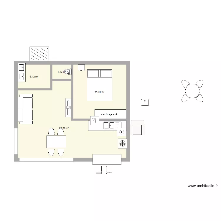 bungalow 4 couchages. Plan de bungalow 4 couchages. Plan de