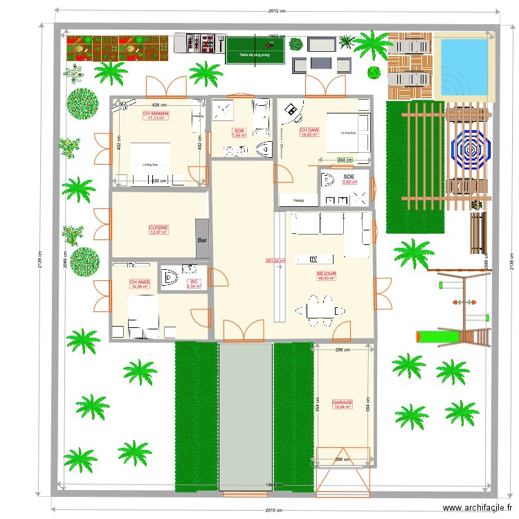 MAISON MAMAN. Plan de 10 pièces et 556 m2