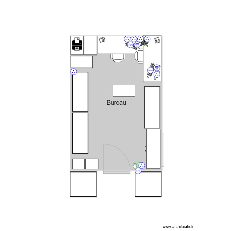 Bureau Qualité. Plan de 1 pièce et 11 m2