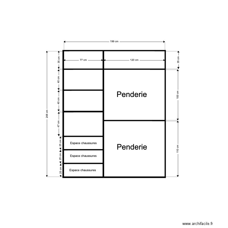 Placard entrée l'Adresse. Plan de 10 pièces et 5 m2