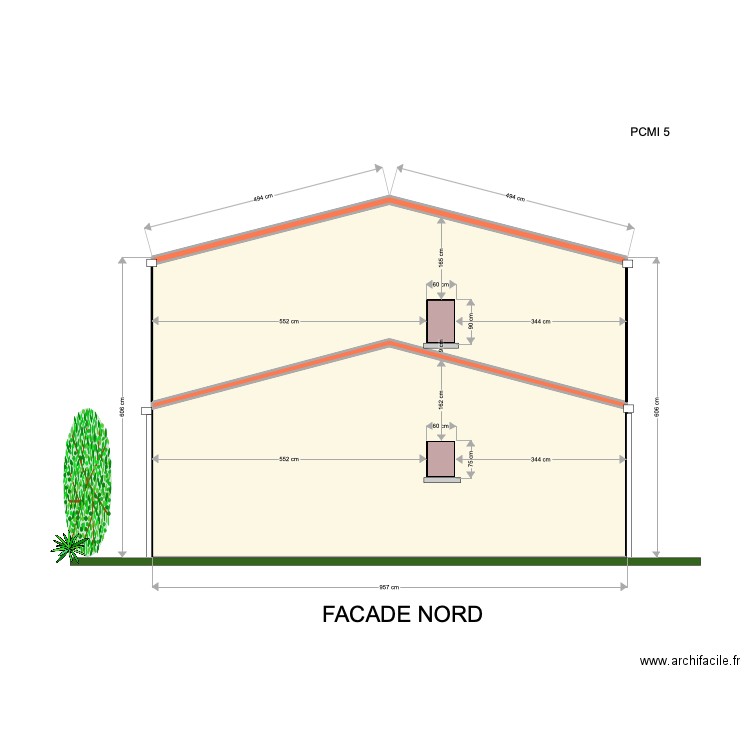 modiif facade. Plan de 0 pièce et 0 m2