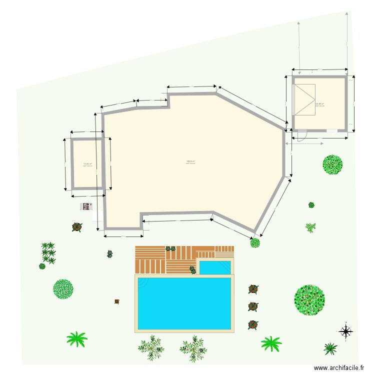 Plan de masse arboré. Plan de 0 pièce et 0 m2