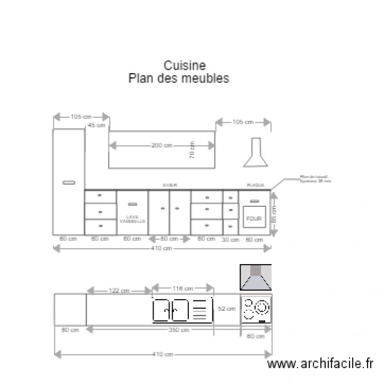 cuisine plan des meubles. Plan de 0 pièce et 0 m2