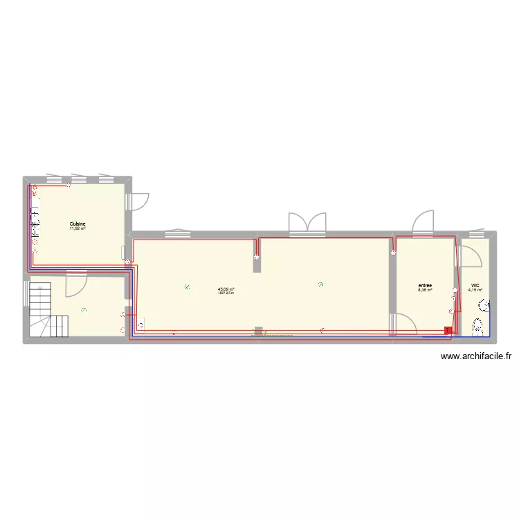 maisonette rdc. Plan de 