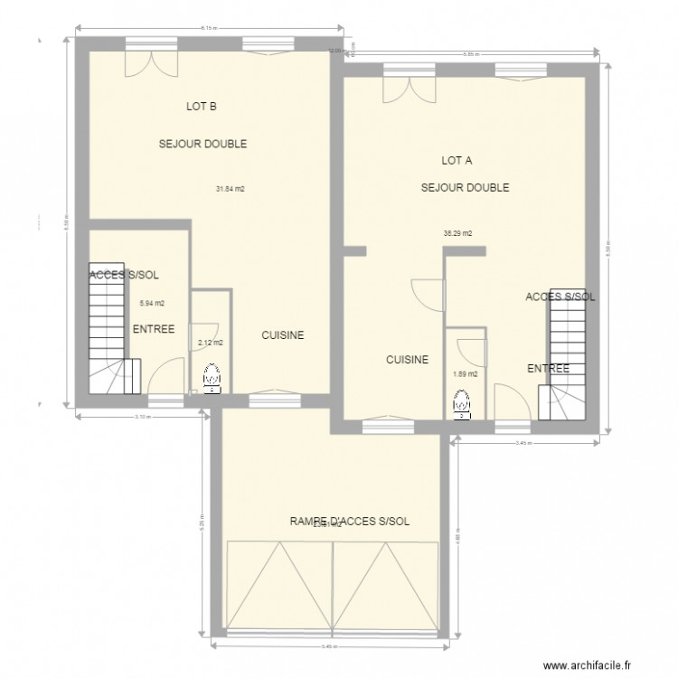  LOT A et B  RDC Version600X780 Dec G. Plan de 0 pièce et 0 m2