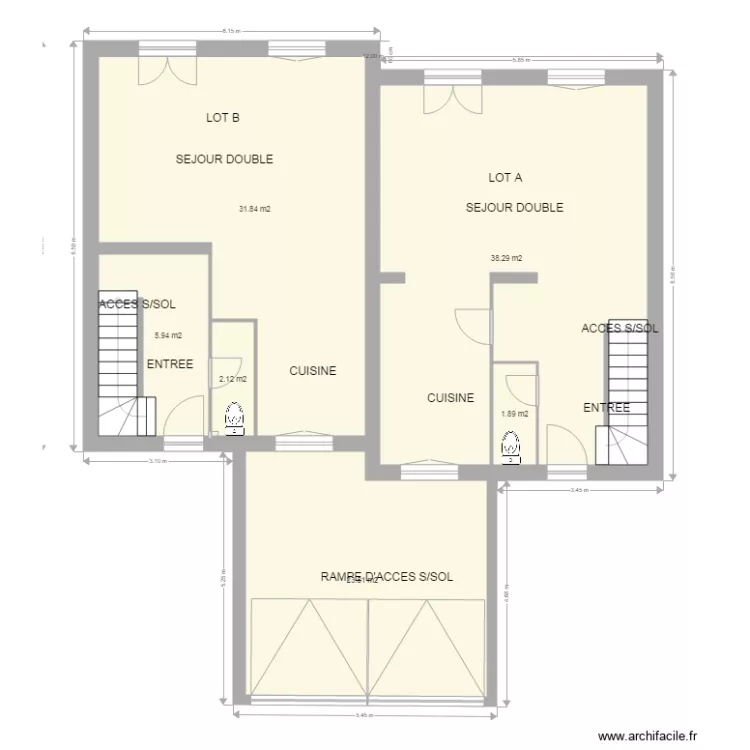  LOT A et B  RDC Version600X780 Dec G. Plan de 
