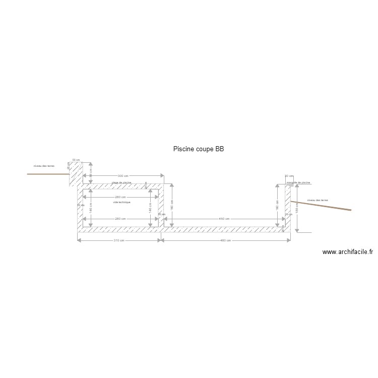 COUPE PISCINE BB. Plan de 0 pièce et 0 m2