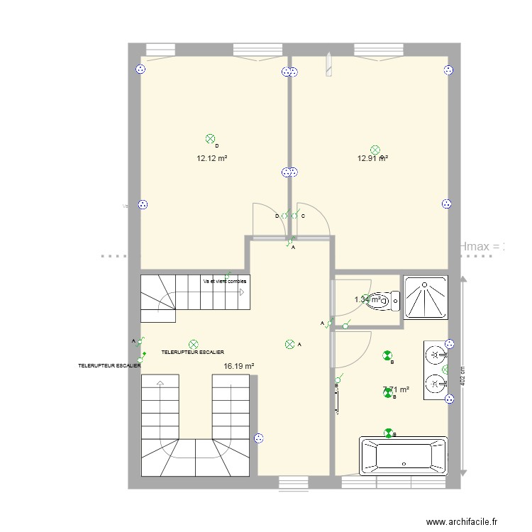 2ème étage Sdb wc séparés ELEC. Plan de 0 pièce et 0 m2