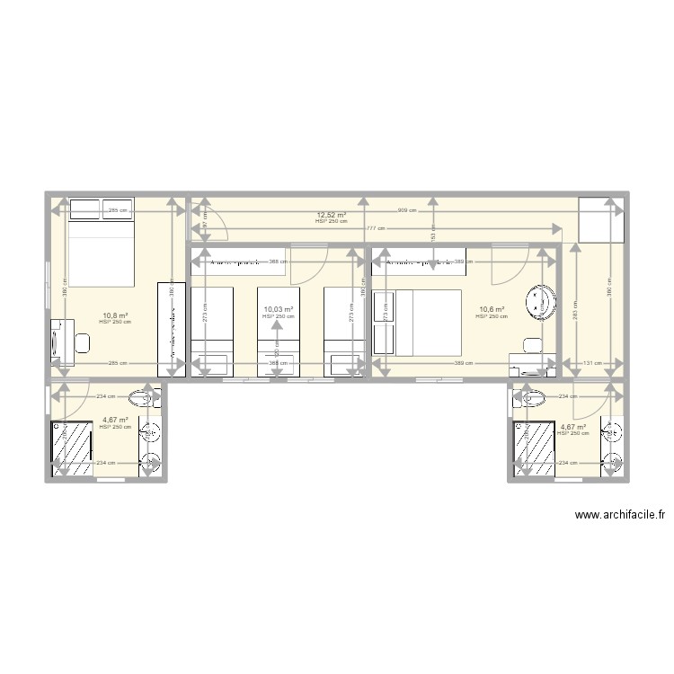 Maison container 2. Plan de 19 pièces et 210 m2