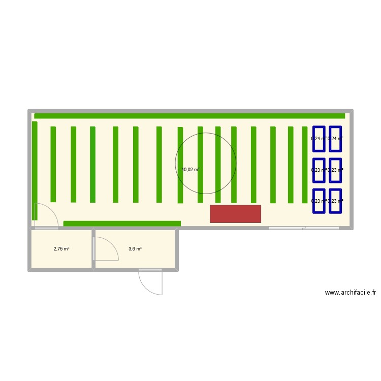 Carrefour Vertus. Plan de 9 pièces et 50 m2