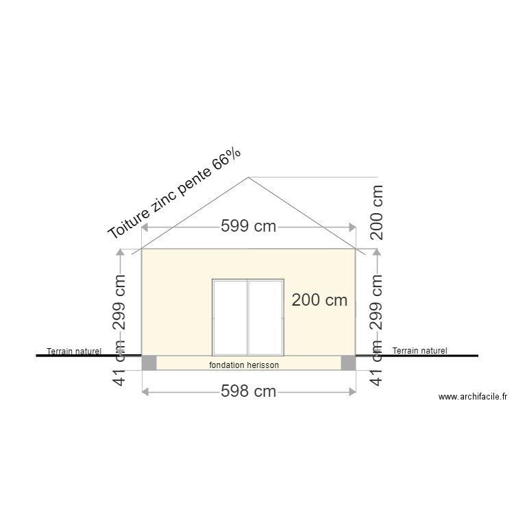 terrain naturel. Plan de 0 pièce et 0 m2