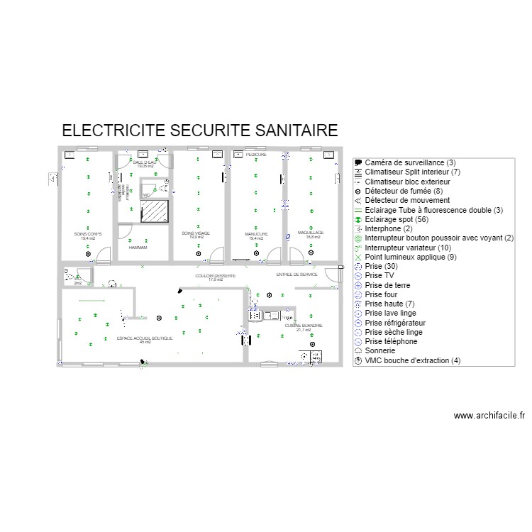 SALON LAURA ELECTRICITE SECURITE SANITAIRE. Plan de 0 pièce et 0 m2