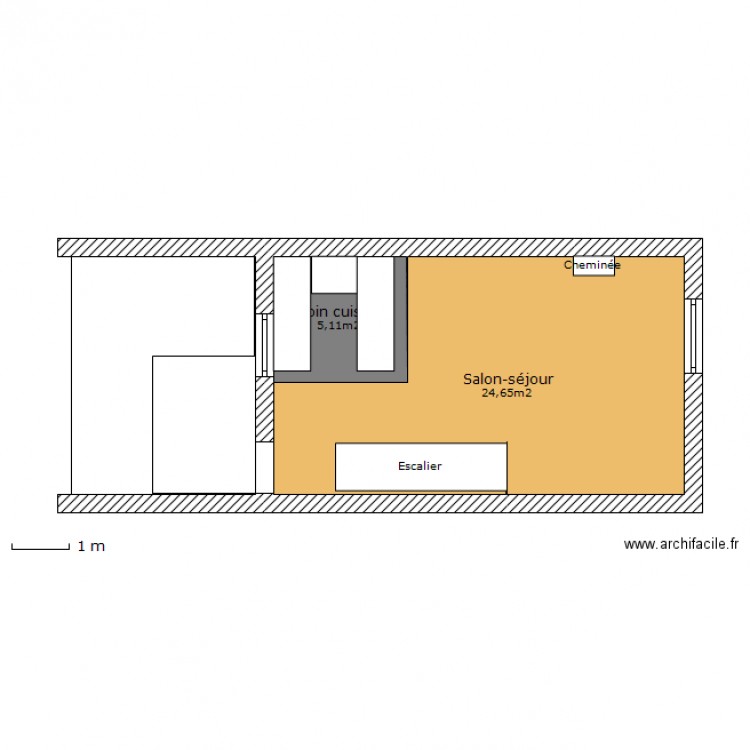 1er étage 30m2. Plan de 0 pièce et 0 m2