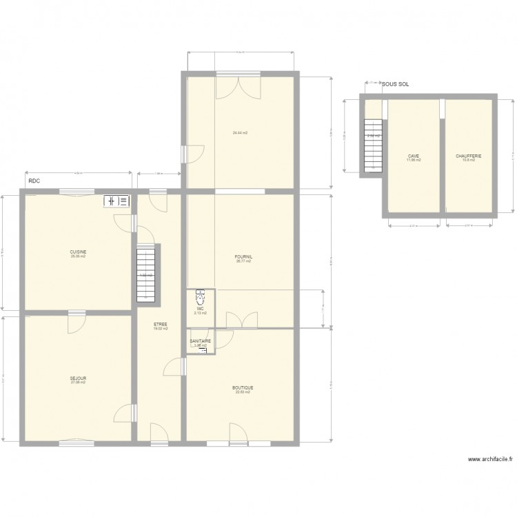 negrier RDC SOUS SOL. Plan de 0 pièce et 0 m2