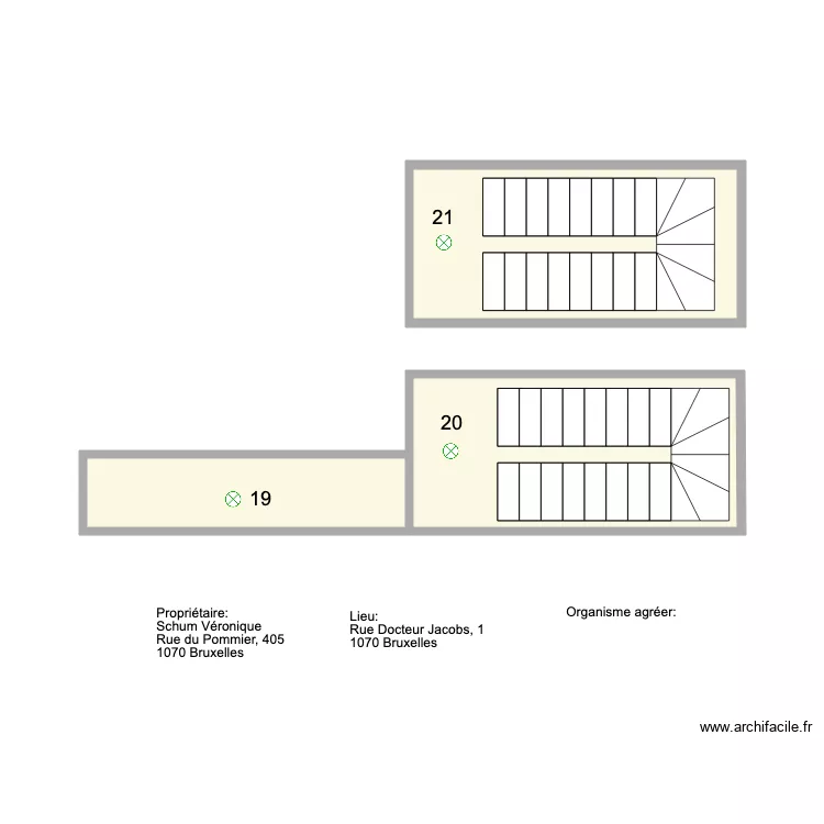 Cage escalier Docteur Jacobs. Plan de 