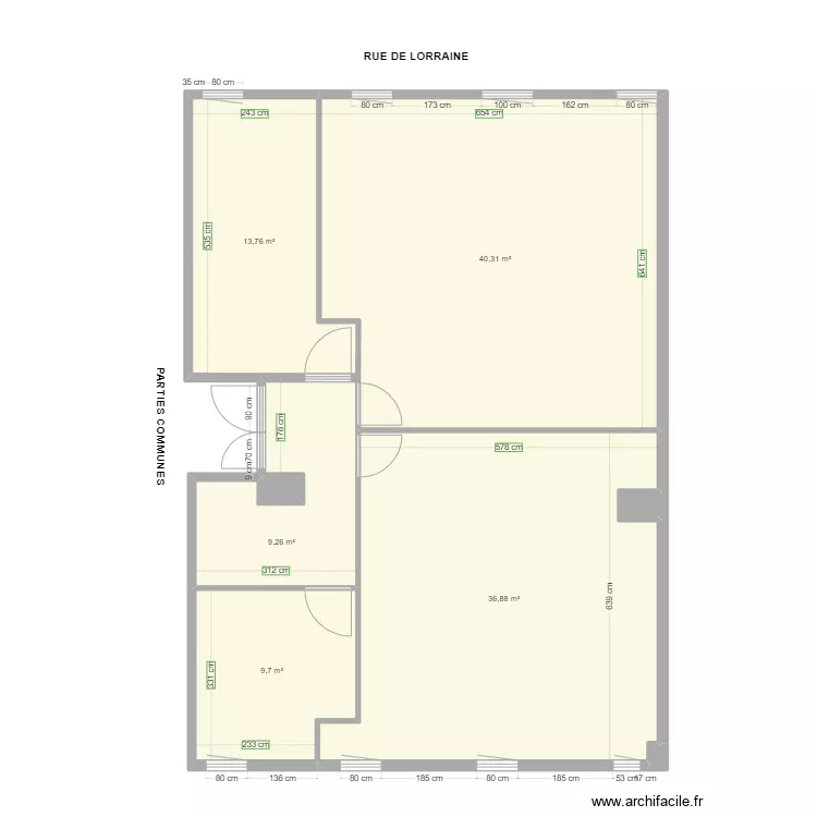 EVENTS ONE ACADEMY avant travaux. Plan de 